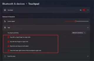 Windows 11de dokunmatik yüzey hareketleri nasıl etkinleştirilir/devre dışı bırakılır