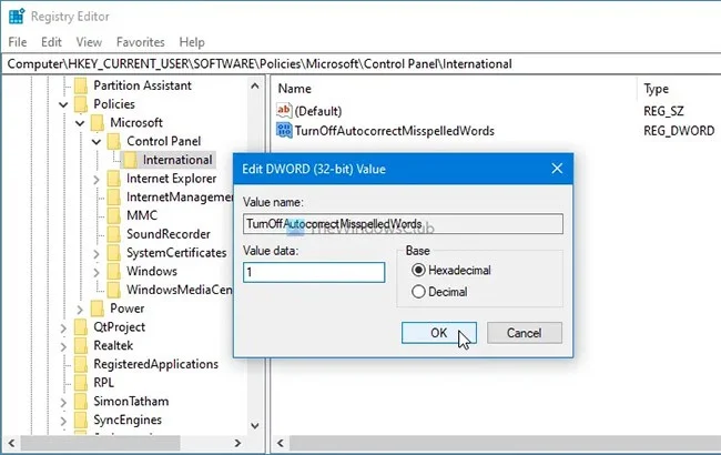 ¿Cómo desactivar el corrector ortográfico en Windows 10?