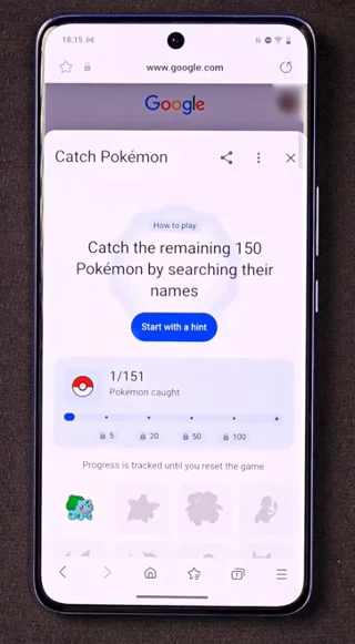 Anleitung zum Spielen des Pokémon-Fangspiels auf Google