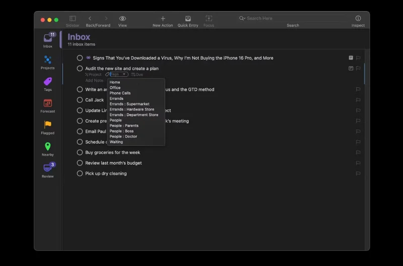 Learn about the OmniFocus task management tool