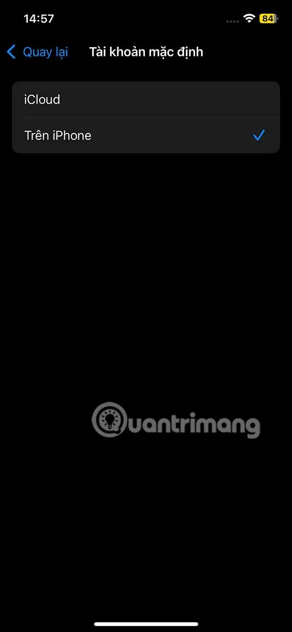 Apple Note'ta varsayılan hesabı değiştirme talimatları