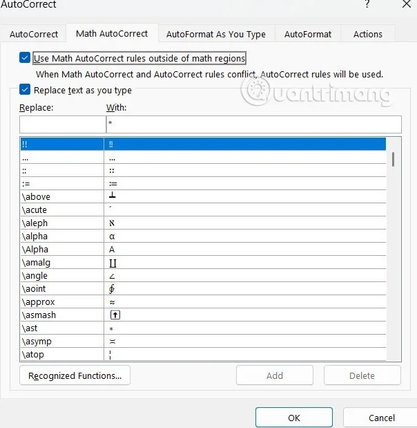 Cómo usar el atajo de Autocorrección matemática en Word, Excel y PowerPoint