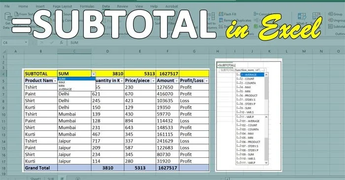 Función SUBTOTAL: Calcula el valor total de una lista filtrada en Excel