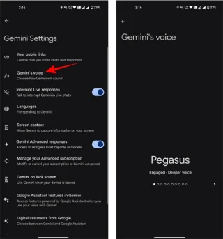 Cómo cambiar la voz de Gemini Live