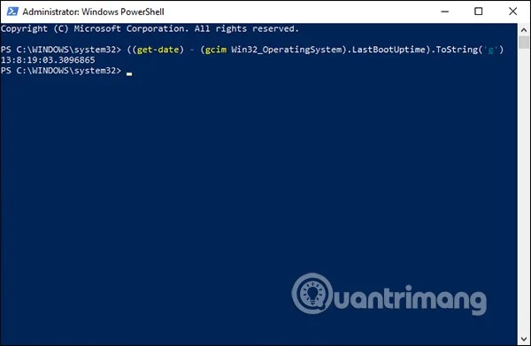 How to view Windows computer uptime