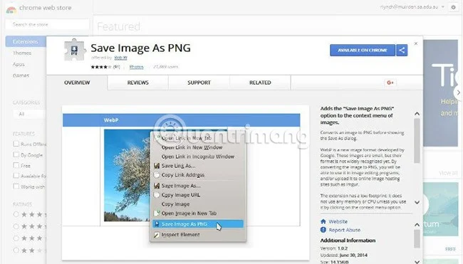 Cómo convertir imágenes WebP a PNG, JPG en Chrome, Coc Coc