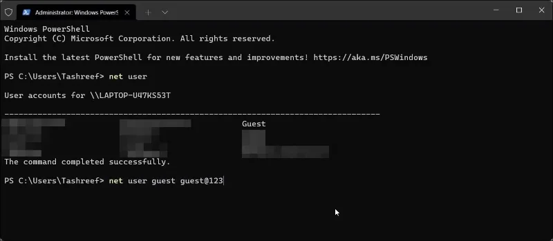 How to change account password in Windows 11