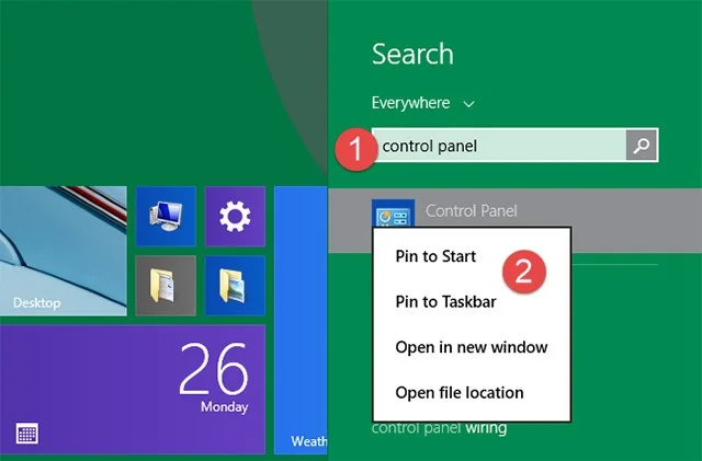 วิธีเปิดแผงควบคุมบน Windows 10, 8.1, 7