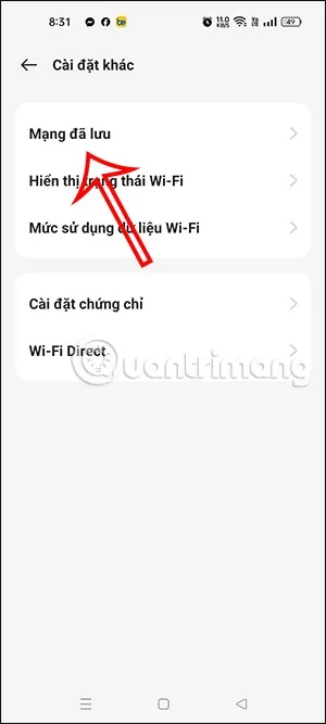Oppo telefonlarda kayıtlı WiFi şifrelerini görüntüleme talimatları