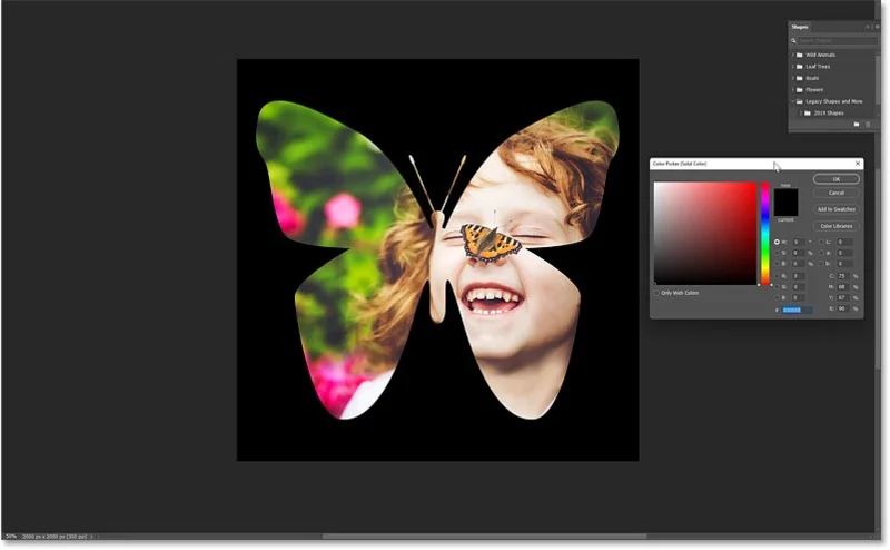 Een foto in een vorm invoegen in Photoshop