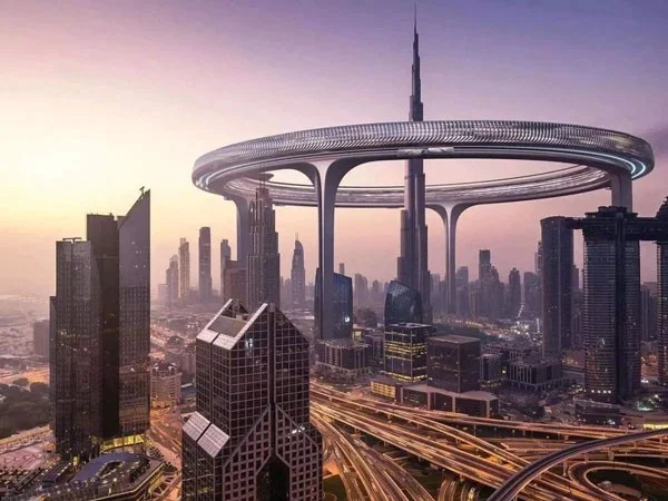 Admira Downtown Circle, una ciudad circular en el cielo con una circunferencia de 3.000 m que rodea la torre Burj Khalifa.