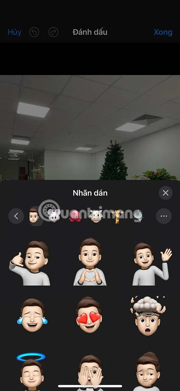 iPhone'da fotoğraflara çıkartma ekleme talimatları