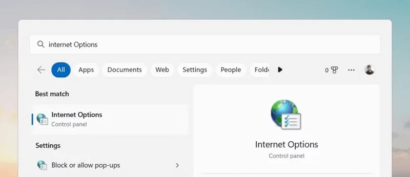 Cómo abrir las Opciones de Internet en Windows 11