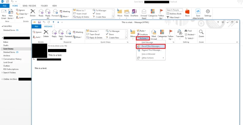 Instructies voor het terughalen van verzonden e-mails in MS Outlook