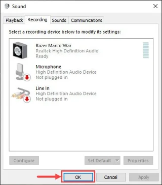Fix microphone not working in Windows 10