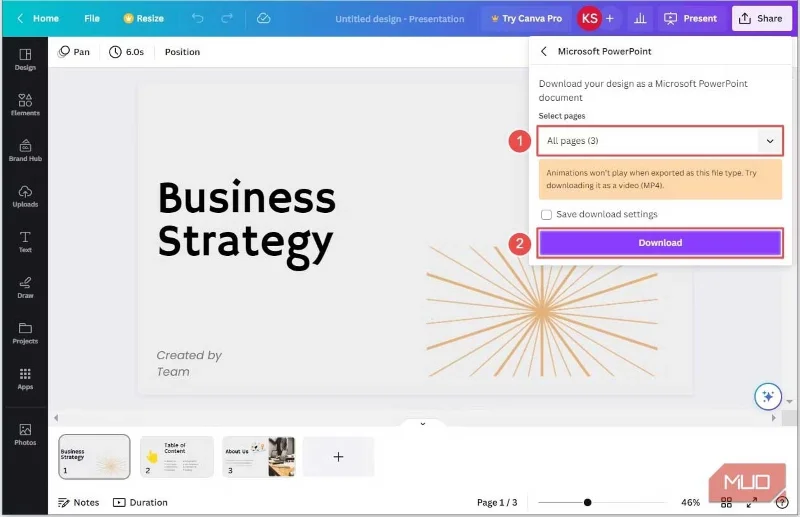 Canva 슬라이드를 PowerPoint로 변환하는 방법