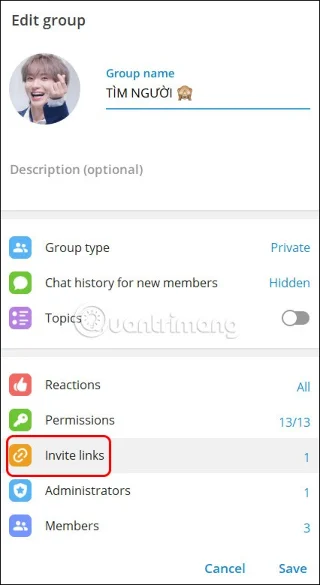 Telegram'da grup bağlantısı alma talimatları