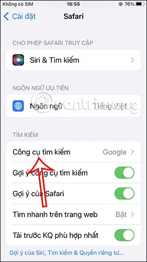 Safaride arama motoru nasıl değiştirilir