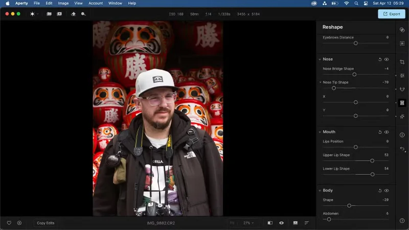 Cómo usar Aperty para editar fotos de retrato