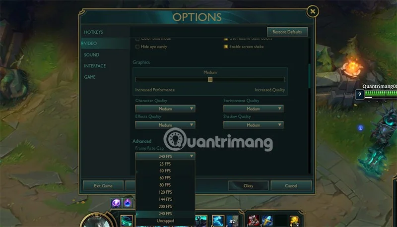 Formas de habilitar FPS en LMHT, habilitar Ping LOL