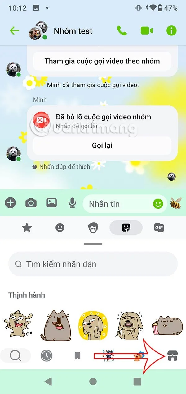 Messenger'da 7 Renkli Tavşan çıkartmalarını indirme talimatları
