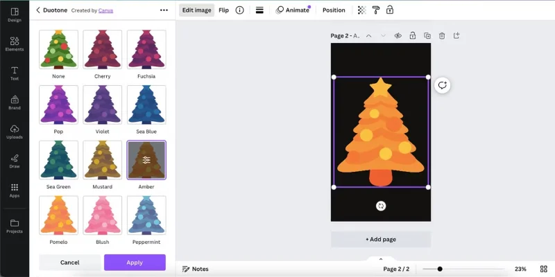 Cómo cambiar el color de un elemento en Canva