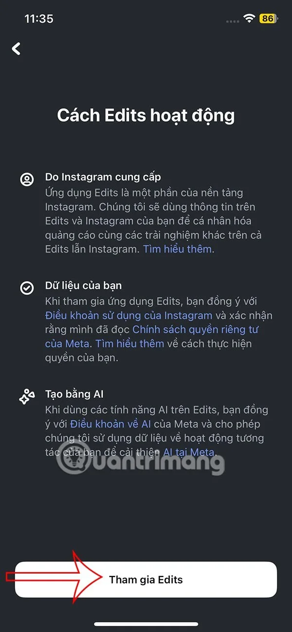 Instructies voor het gebruik van de Edits-app om Instagram-video's te maken