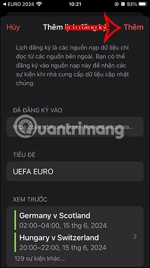 Instrucciones para añadir el calendario de la Eurocopa 2024 al iPhone