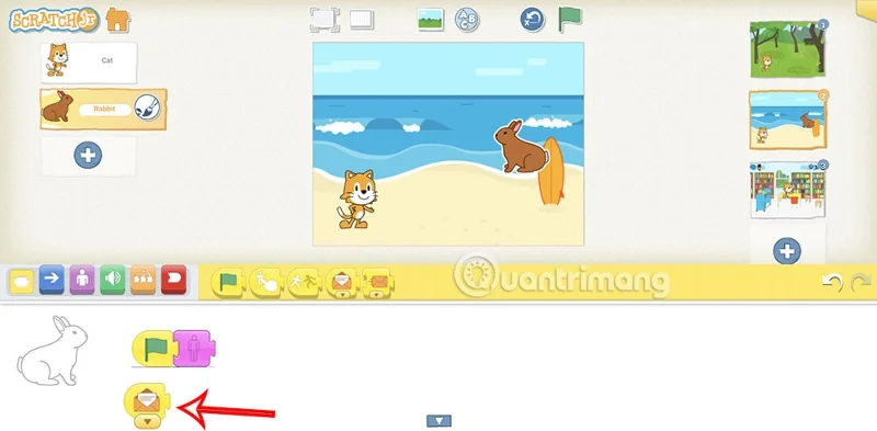 ScratchJR'da mesajlı animasyonlar oluşturma talimatları