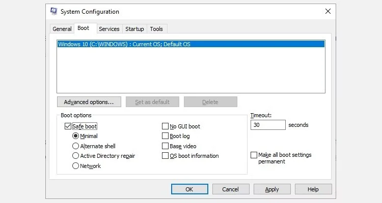 起動時にWindows 10のセーフモードに入る方法