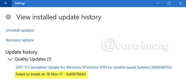 Fix Error 0x80070643 on Windows