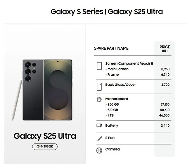 Galaxy S25シリーズの画面交換費用はGalaxy S24よりも安くなるだろう