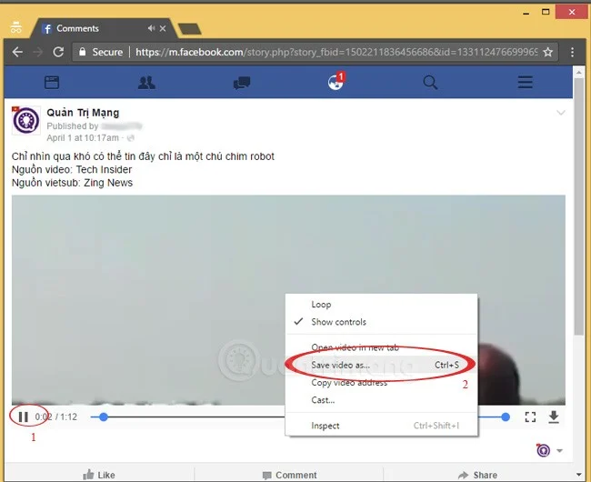 Hoe je Facebook-video's het snelst zonder software naar je computer downloadt