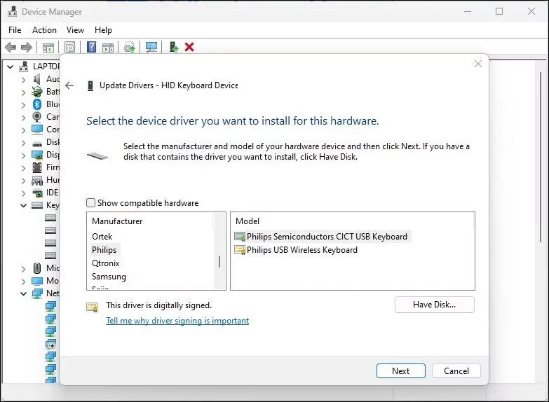 How to disable the built-in laptop keyboard in Windows