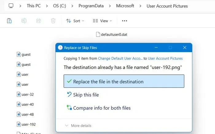 So ändern Sie den Standard-Avatar des Benutzerkontos in Windows