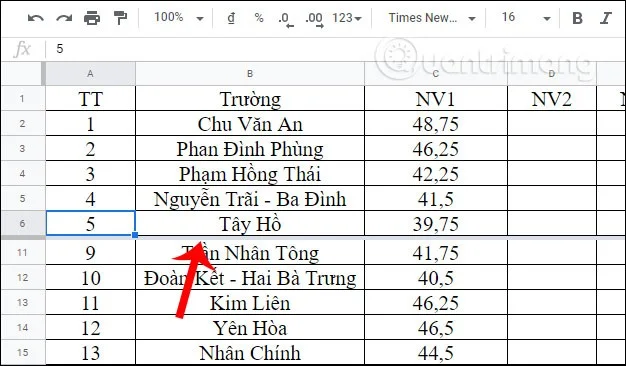 Comment geler et masquer des lignes et des colonnes dans Google Sheets