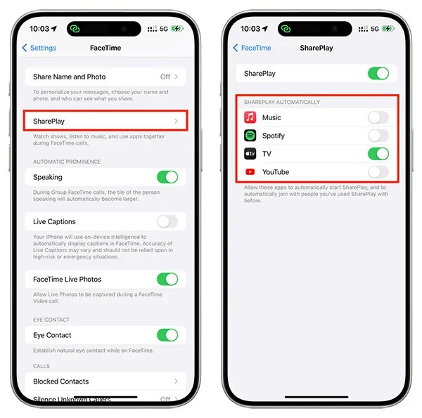 iPhoneでSharePlayが自動的にオンにならないようにブロックする方法