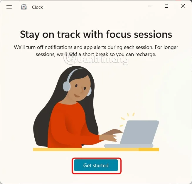 Instructions for using Windows Focus to increase concentration