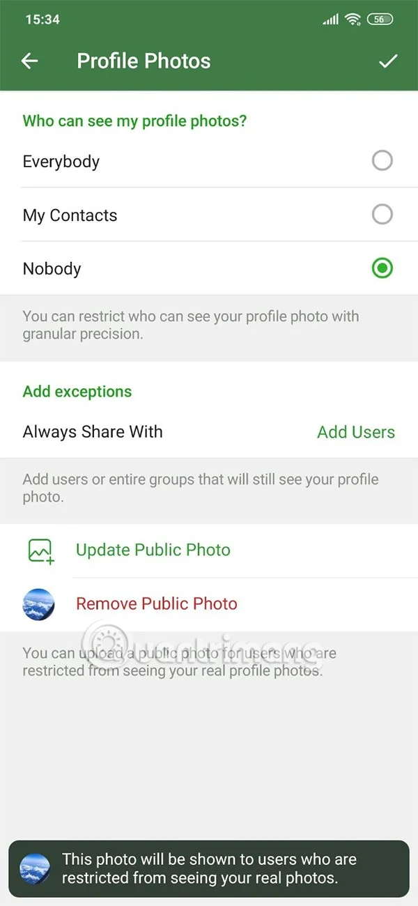 Cómo configurar una foto de perfil pública en Telegram
