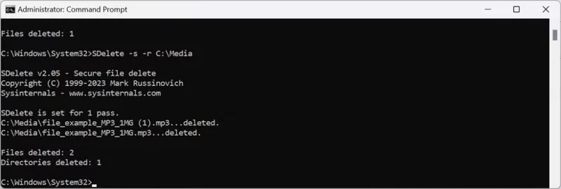 วิธีการลบไฟล์ Windows ทั้งหมดโดยใช้ SDelete