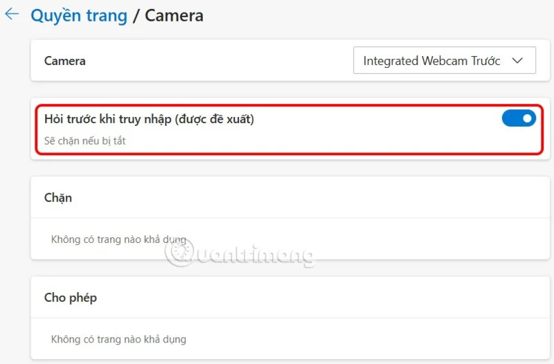 Instrukcje blokowania dostępu witryn internetowych do kamery w przeglądarce Edge