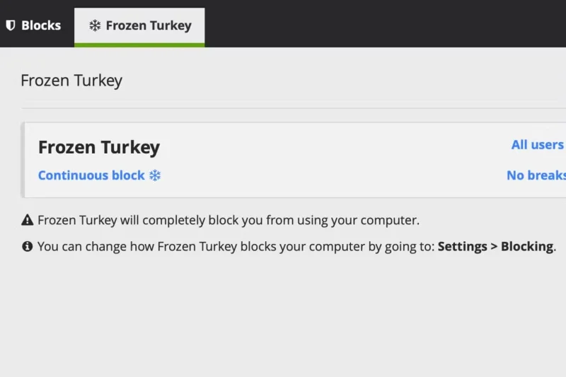 Beneficios de la aplicación Cold Turkey