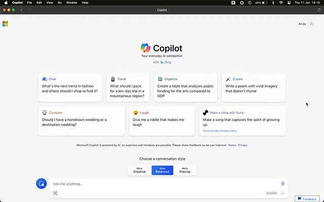 Cómo descargar y usar Microsoft Copilot en Mac