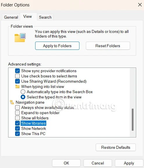 How to display Libraries folder on Windows 11