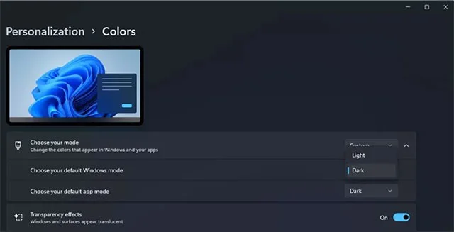 Cómo habilitar el modo oscuro en Windows 11