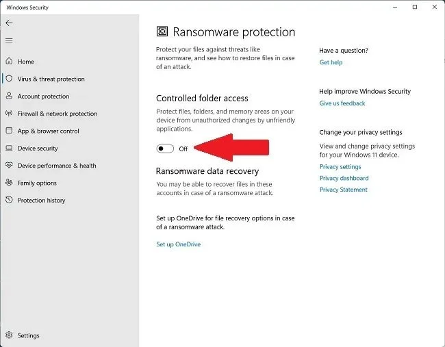 How to enable Ransomware Protection on Windows