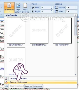How to insert and remove watermark in Word document