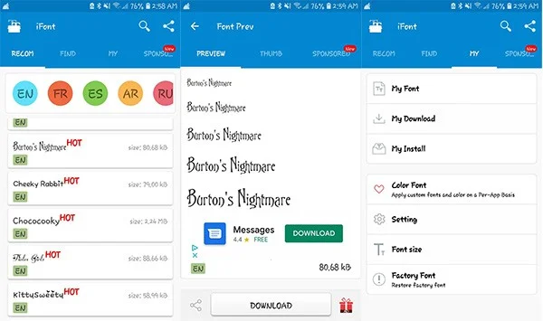 Cómo cambiar la fuente en un teléfono Android