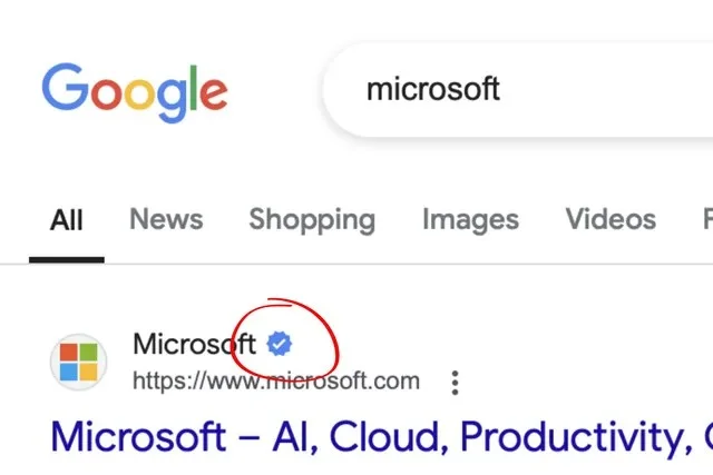 Google prueba una marca de verificación azul en sus búsquedas