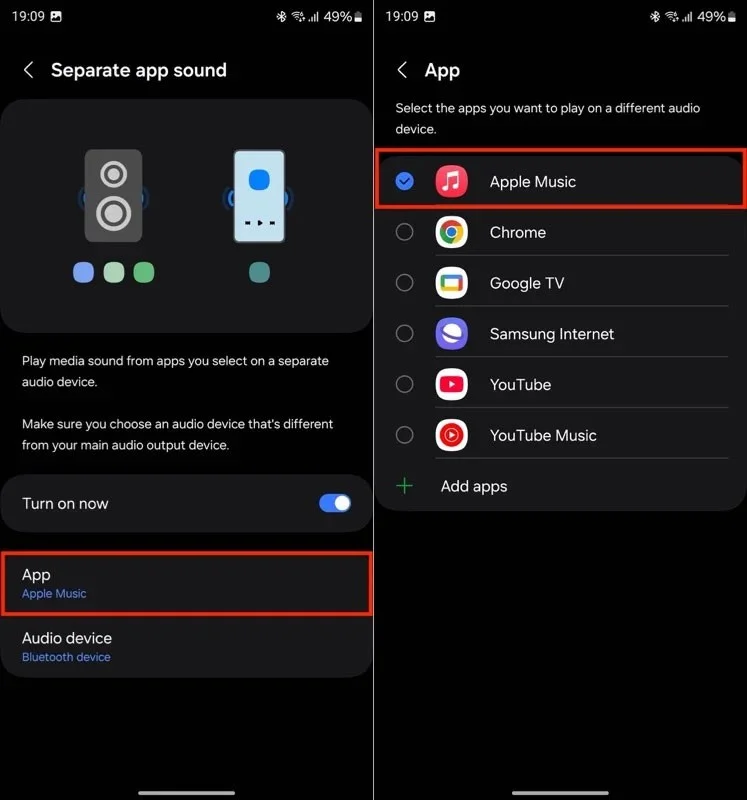 Cómo usar sonidos de aplicaciones independientes en Samsung